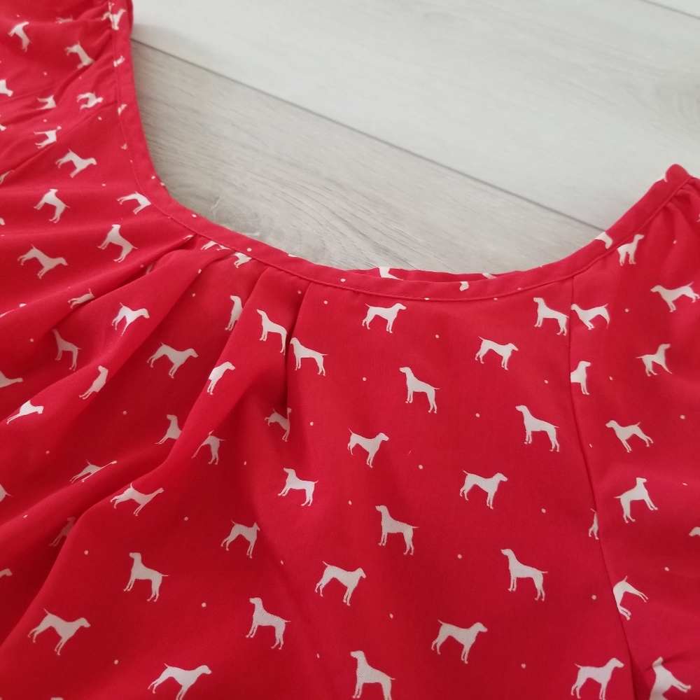 Women's Old Navy Dog Blouse Shirt Labrador Retriever, M